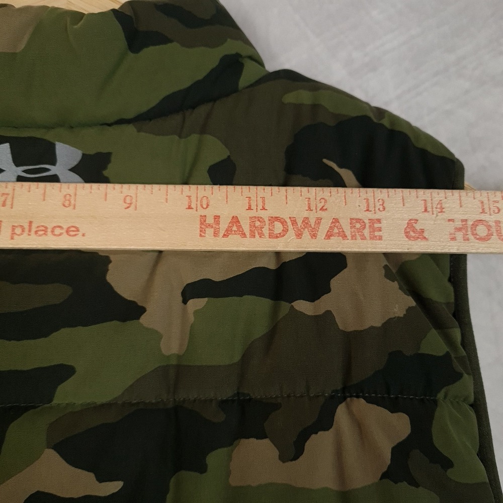 Under Armour Vest Boys XL 18-20 Green Camo Fleece Lined Puffer ColdGear Storm - Picture 10 of 16